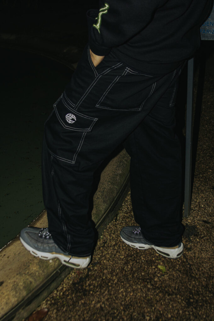 Culture Cargo Pants Contrast Black